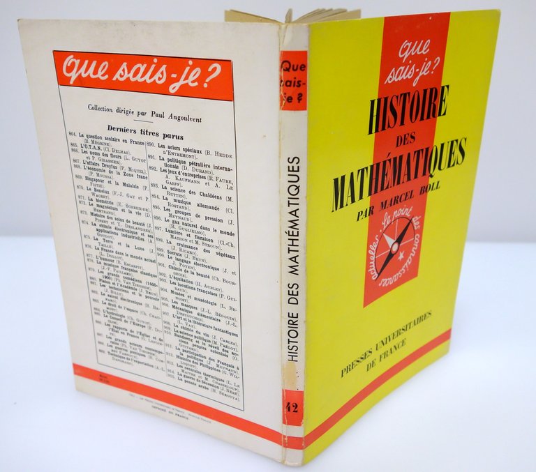 HISTOIRE DES MATHEMATIQUES BOLL PRESSES UNIVERSITAIRES DE FRANCE 1961