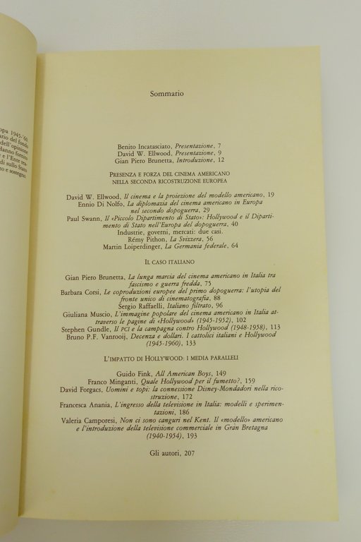 HOLLYWOOD IN EUROPA INDUSTRIA POLITICA PUBBLICO CINEMA 1945-1960 ELLWOOD USHER
