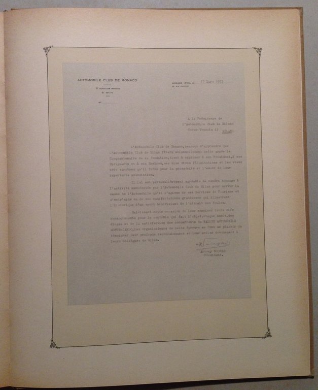 I Cinquant'Anni Dell'Automobile Club ACM di Milano 1903 1953 Alfieri … | Immagine Gallery 5