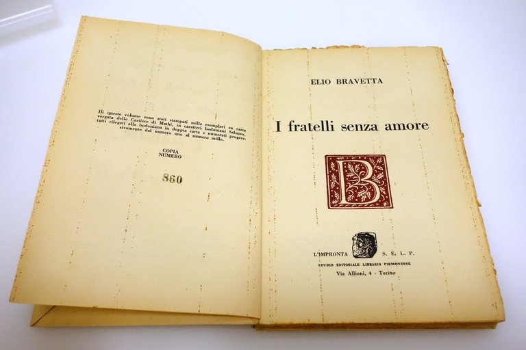 I FRATELLI SENZA AMORE BRAVETTA XILOGRAFIE STAMPINI L'IMPRONTA 1931