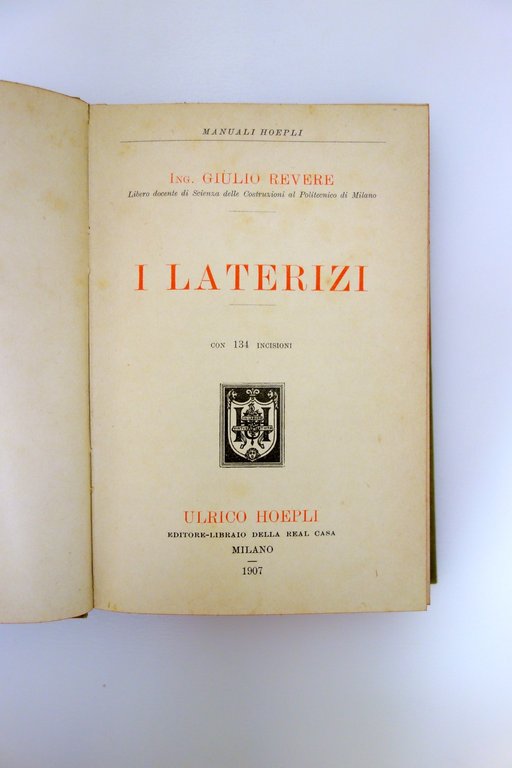 I Laterizi Giulio Revere Hoepli Milano 1907 1° Edizione | Immagine Gallery 3