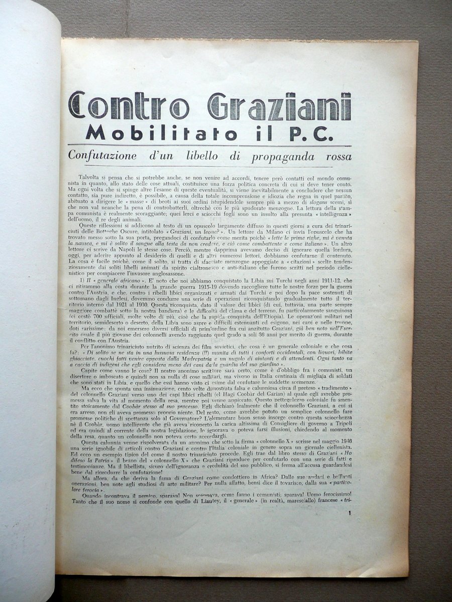 I Miei Verdi Settant'anni et Ultra Contro Graziani Mobilitato il …