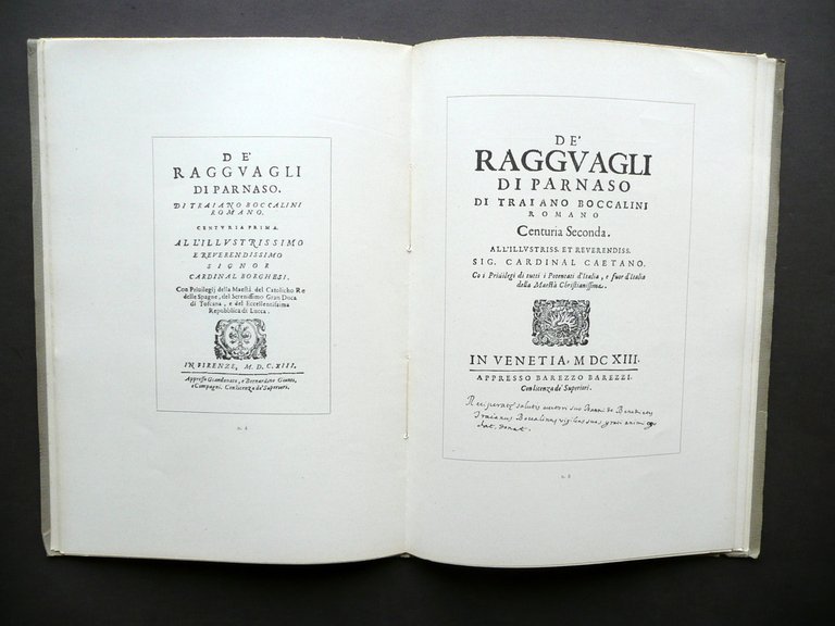 I Ragguagli del Parnaso Traiano Boccalini Sansoni Antiquariato Firenze 1955
