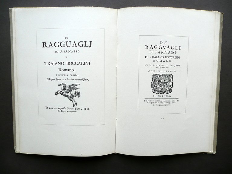 I Ragguagli del Parnaso Traiano Boccalini Sansoni Antiquariato Firenze 1955