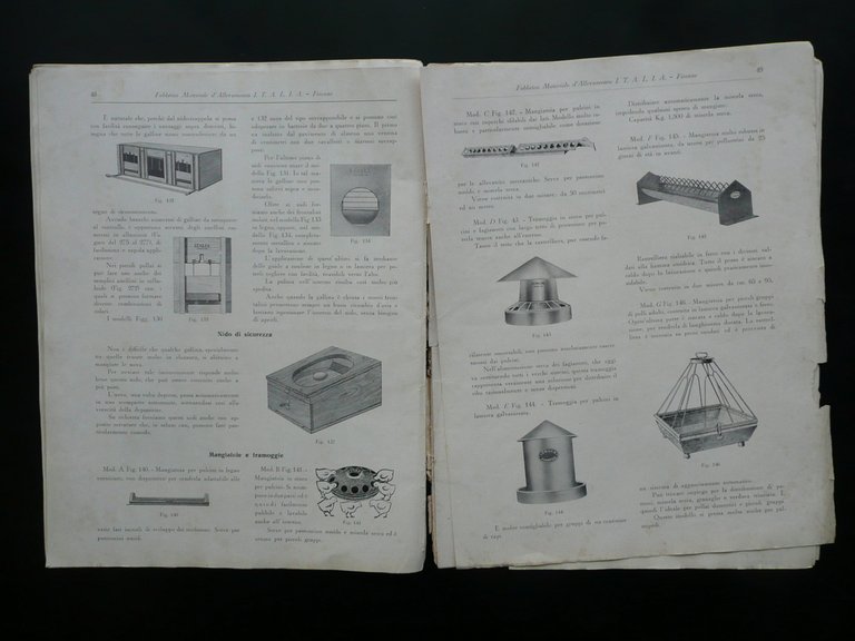 I.T.A.L.I.A. Firenze Catalogo Industriale Materiale d'Allevamento Pollame 1950