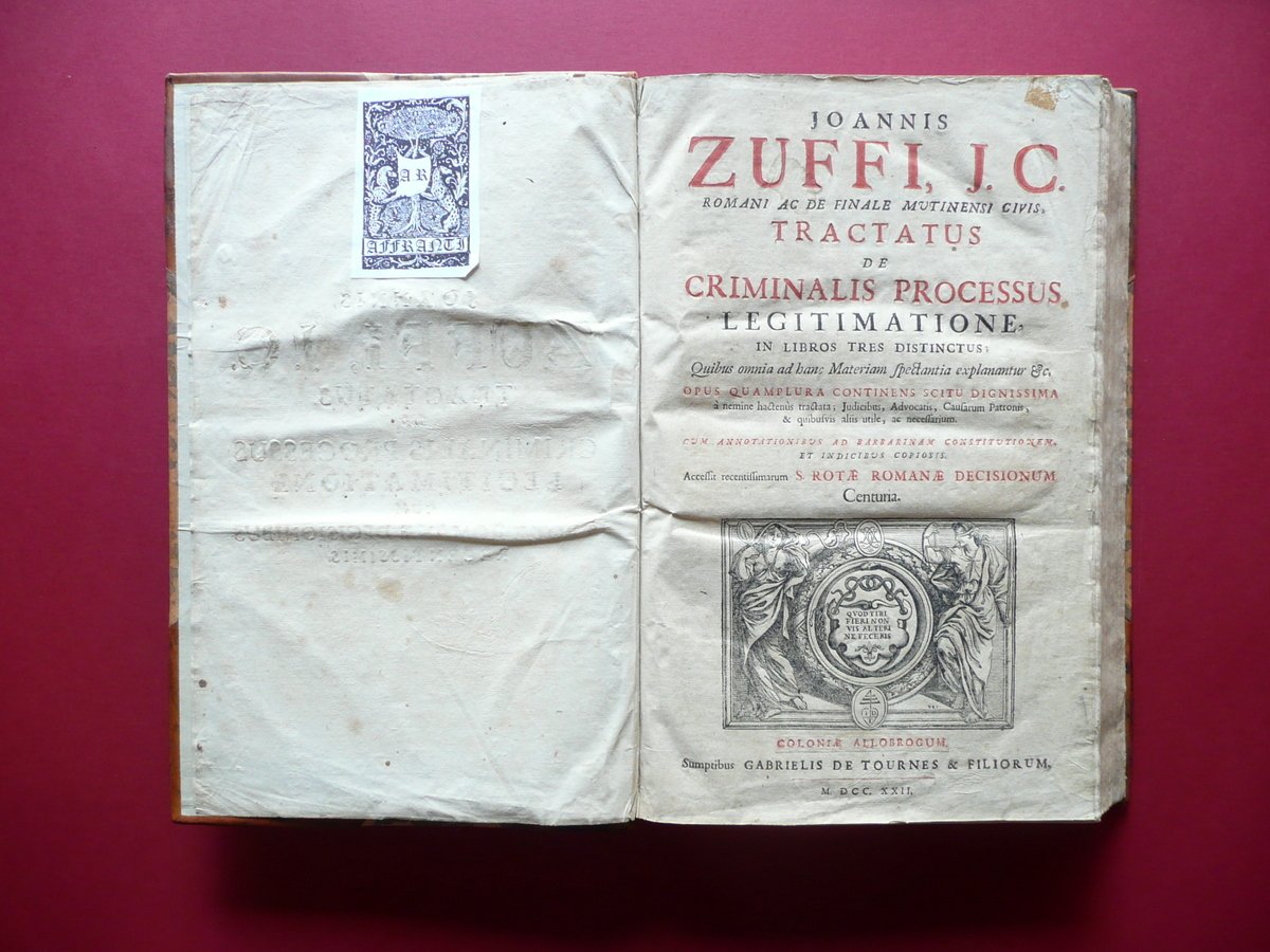 I. Zuffi Tractatus de Criminalis Processus Sacra Rota 1722 Finale …