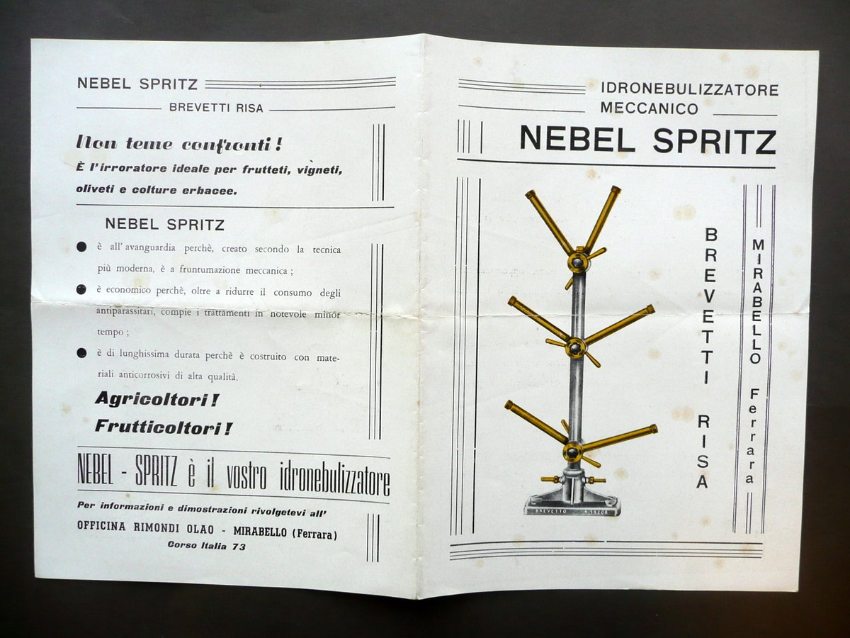 Idronebulizzatore Meccanico Nebel Spritz Rimondi Mirabello Ferrara Pubblicit‡ | Immagine principale