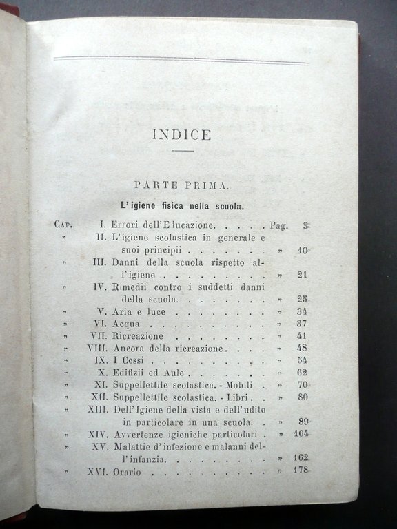 Igiene Scolastica Angelo Repossi Hoepli Milano 1889 Seconda Edizione