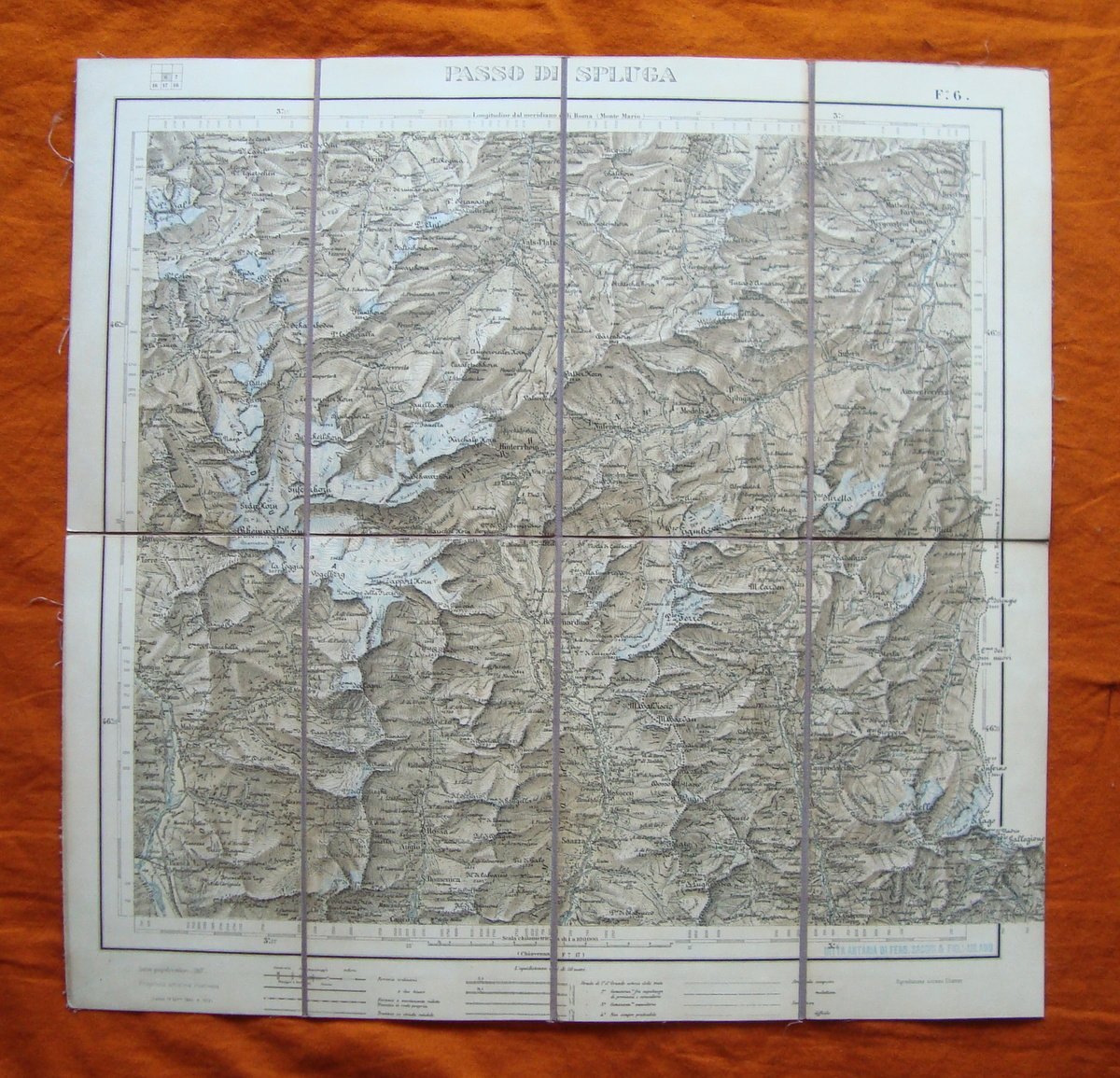 IGM PASSO DI SPLUGA GUIDE VIAGGIO GUIDE ALPINE F6 1907 …