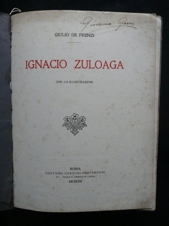 Ignacio Zuloaga Giulio de Frenzi Gaetano Garzoni Provenzani Roma 1912 …