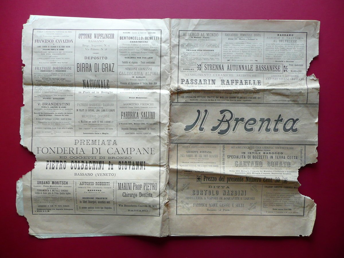 Il Brenta Strenna Autunnale Bassanese Bassano 1895 Roberti Completo