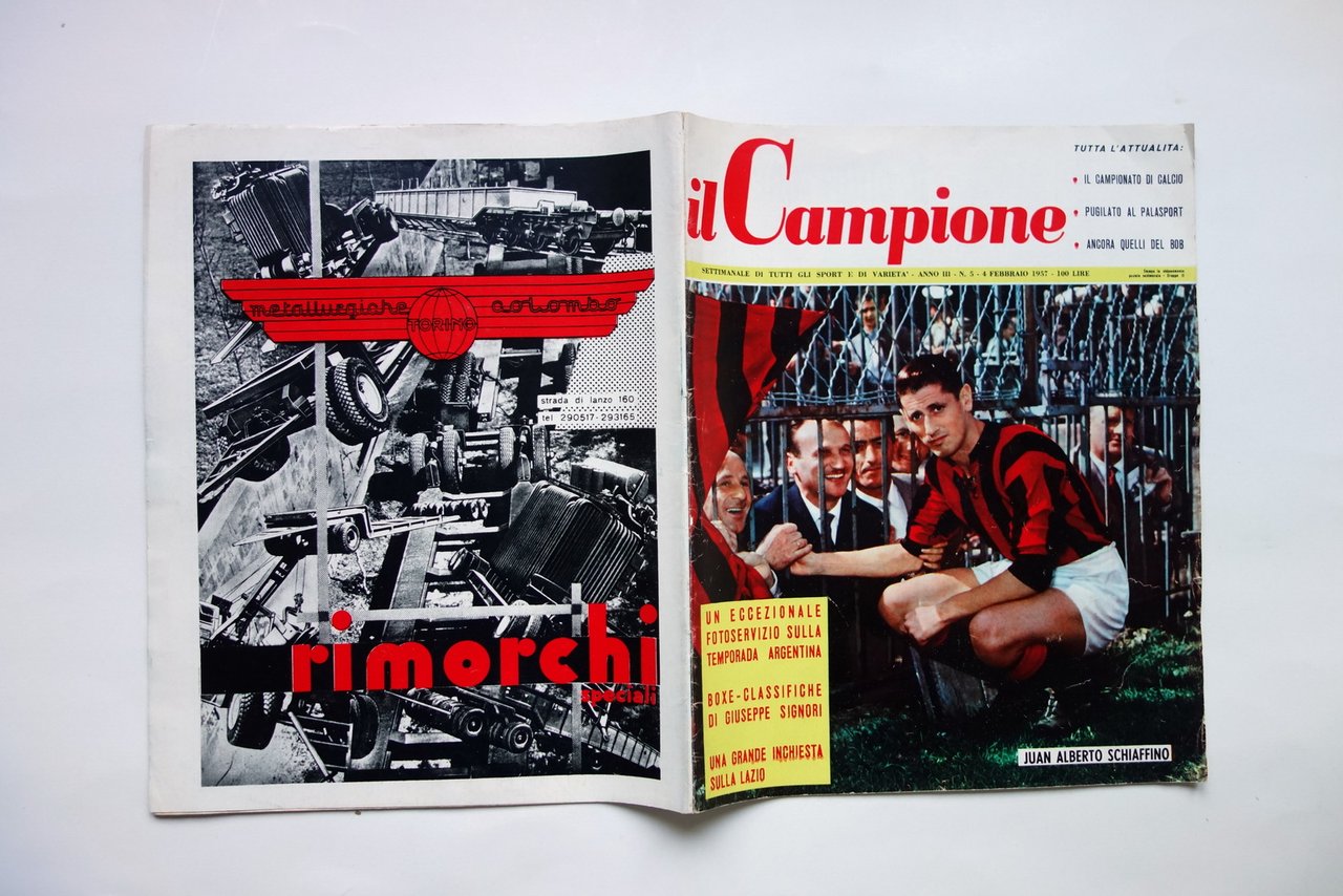 Il Campione Settimanale Copertina Schiaffino Temporada Argentina 1957 Sport