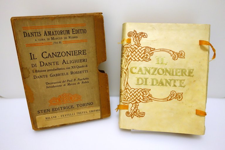 Il Canzoniere di Dante Alighieri Illustrazioni di Rossetti STEN 1921 Legatura