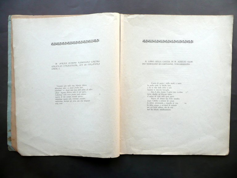 Il Cynegeticon di Nemesiano Volgarizzato Luigi Francesco Valdrighi 1876 Raro