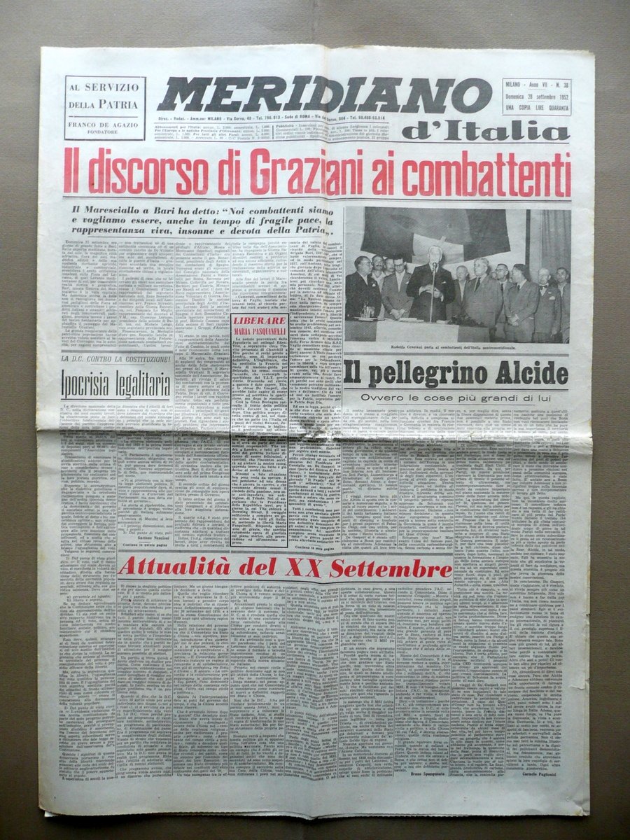 Il Discorso di Graziani ai Combattenti Bari Meridiano d'Italia Milano … | Immagine principale