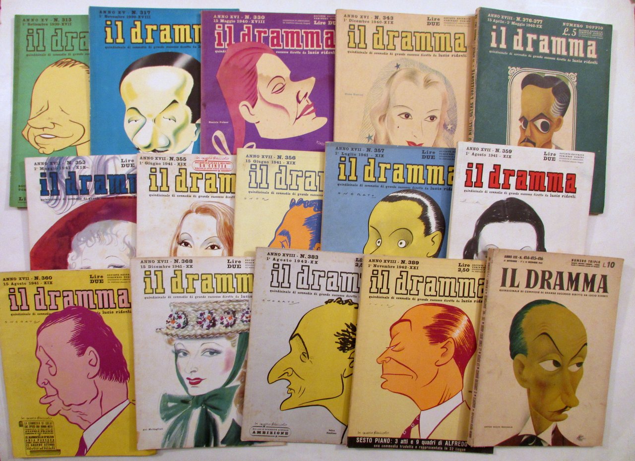 Il Dramma Rivista 15 Numeri 1939-43 Copertine Onorato Brunetta Pompei …