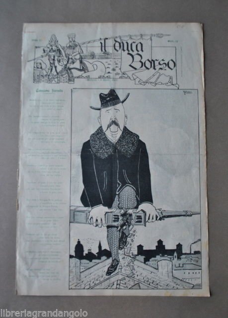 Il Duca Borso Modena Giornale Umorismo Satira Illustrazioni Tirelli 1904