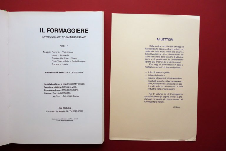 Il Formaggiere Antologia dei Formaggi Italiani Vol. 1 Lucia Castellana …