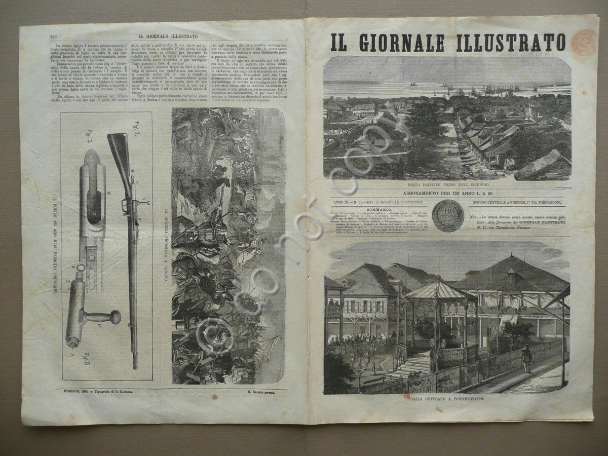 Il Giornale Illustrato Anno III N.34 1866 Porto Principe Fucile …
