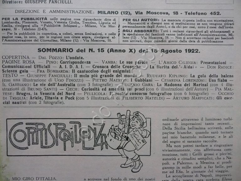 Il Giornalino della Domenica Copertina Dal Pozzo l'Ondata Futurismo 1922 … | Immagine Gallery 2