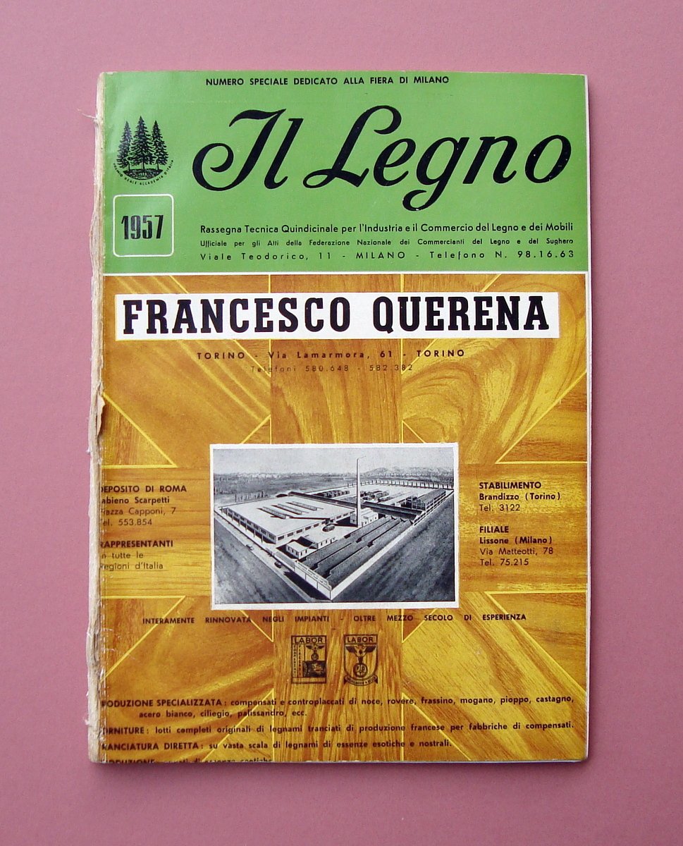 Il Legno Numero Speciale Fiera Milano 1957 industria Commercio Mobili …