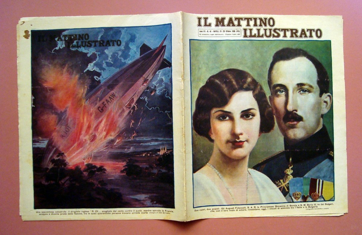 Il Mattino Illustrato N 41 1930 Catastrofe Dirigibile inglese R …