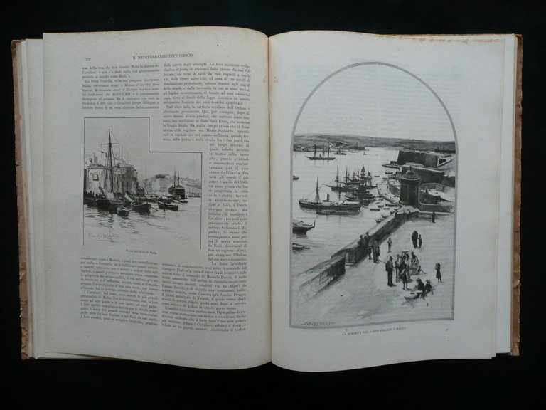 Il Mediterraneo Pittoresco Descritto da Celebri Viaggiatori Sonzogno Milano 1892