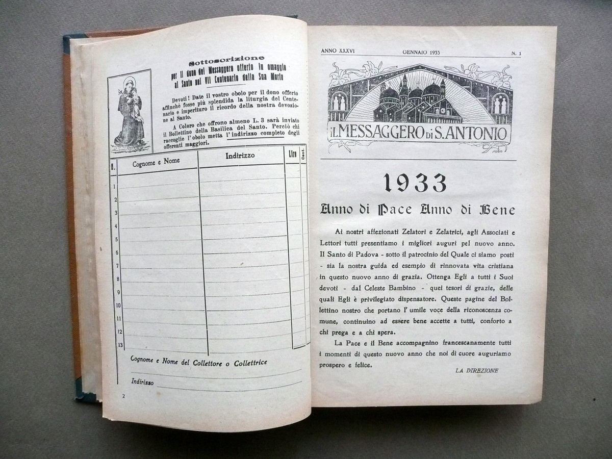 Il Messaggero di S. Antonio Mensile 24 Numeri 1933-34 2 … | Immagine principale