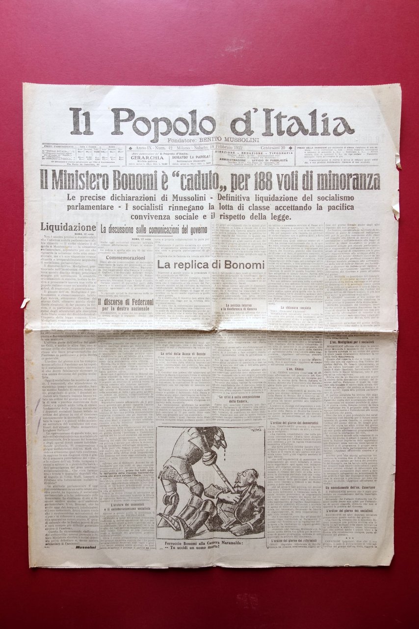 Il Ministero Bonomi Ë Caduto Il Popolo d'Italia Anno IX … | Immagine principale