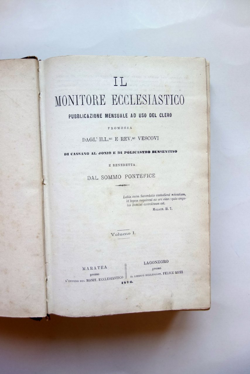 Il Monitore Ecclesiastico Cassano al Ionio Policastro Lagonegro Maratea 1876-81