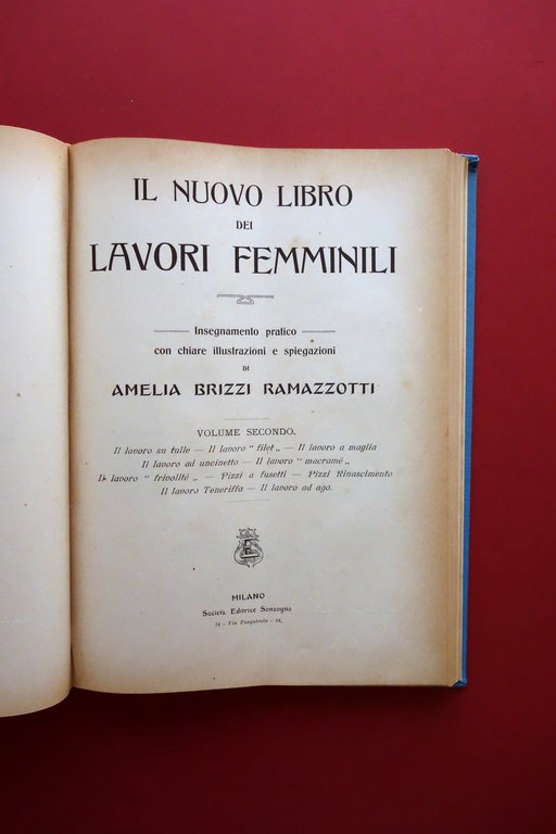 Il Nuovo Libro dei Lavori Femminili A. Brizzi Ramazzotti Sonzogno …