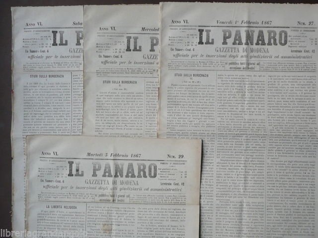 Il Panaro 1867 Studi Burocrazia Malfunzionamento Sprechi Stato Giornali Modena