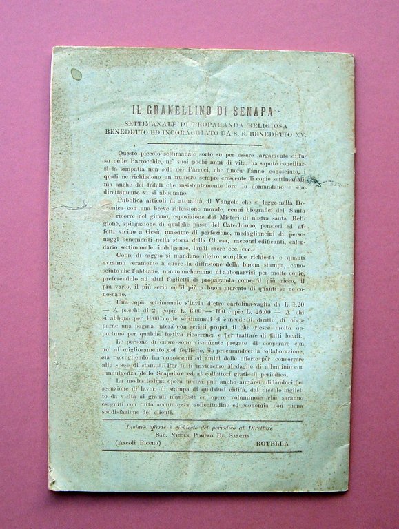 Il Pane di Vita Eterna Anno II Novembre 1915 N.1 … | Immagine Gallery 2
