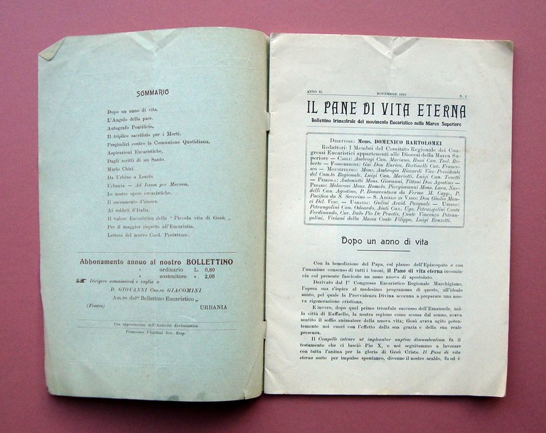 Il Pane di Vita Eterna Anno II Novembre 1915 N.1 … | Immagine Gallery 3