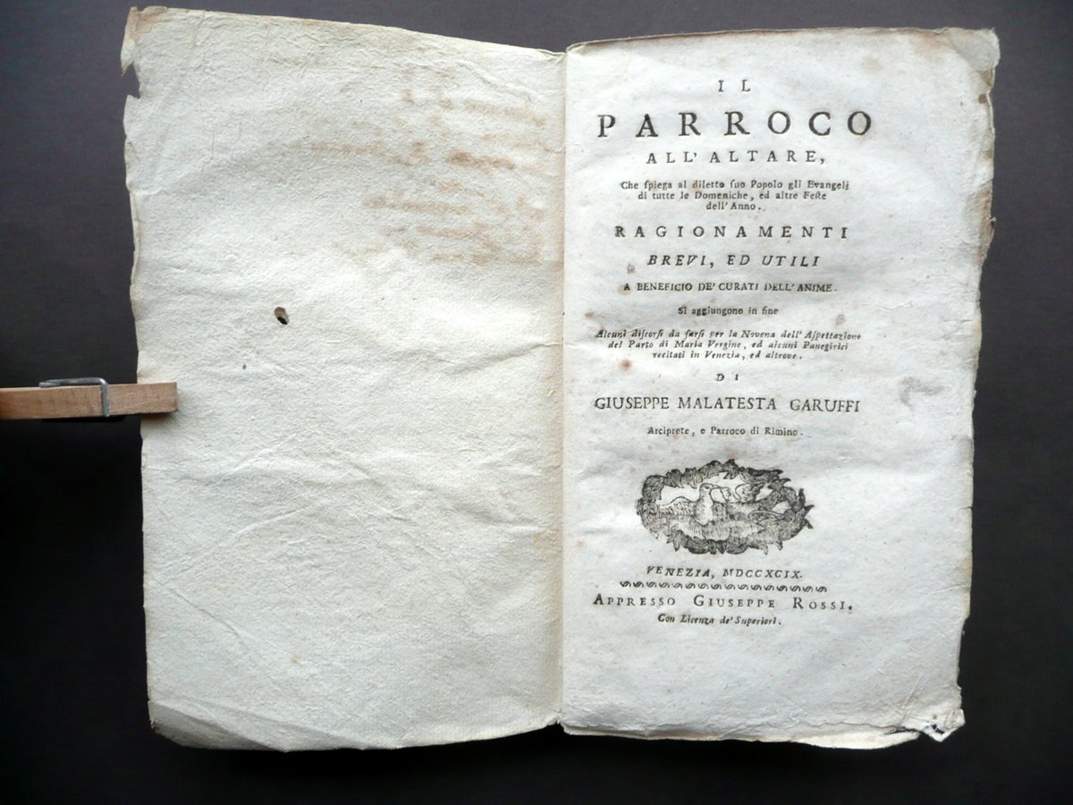 Il Parroco all'Altare Giuseppe Malatesta Garuffi Giuseppe Rossi Venezia 1799
