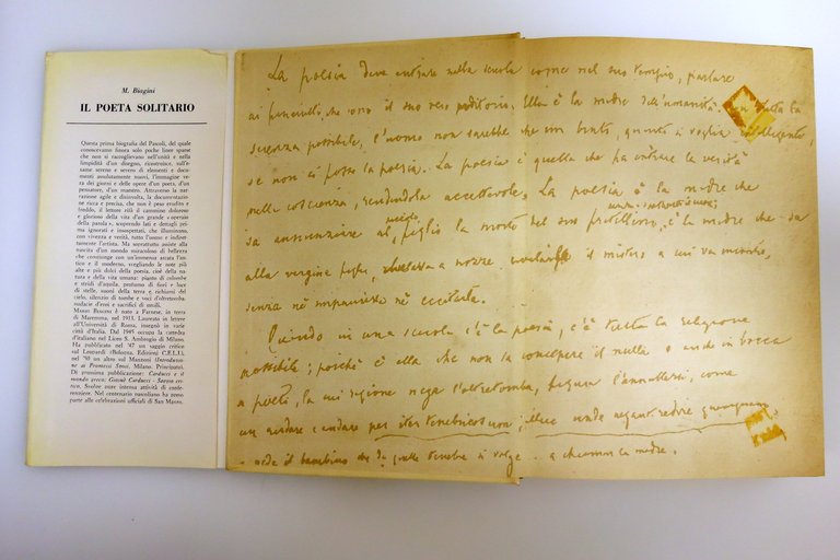 IL POETA SOLITARIO VITA DI GIOVANNI PASCOLI BIAGINI CORTICELLI 1955