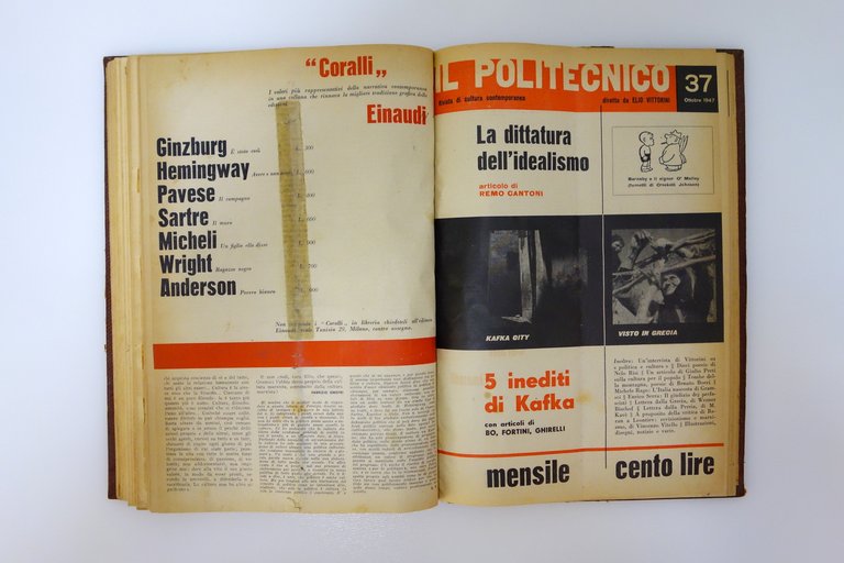 Il Politecnico Rivista Elio Vittorini Numeri dal 29 al 39 …