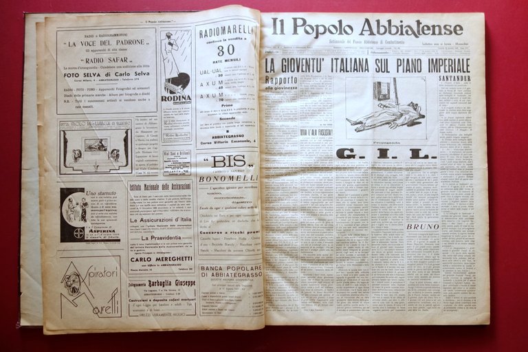 Il Popolo Abbiatense Settimanale Fascio di Combattimento 1938 52 Numeri …