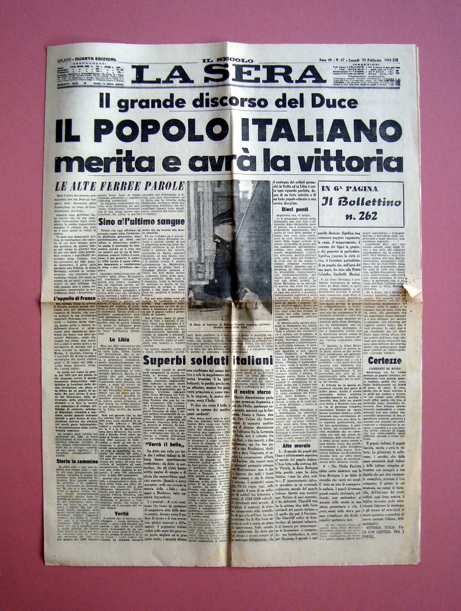 Il popolo Italiano merita e avr‡ la Vittoria La Sera … | Immagine principale