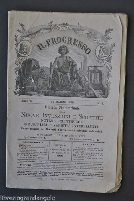 Il Progresso Invenzioni Tachigrafo Pila Gaz Locomotiva Manometro Revolver 1878 | Immagine principale