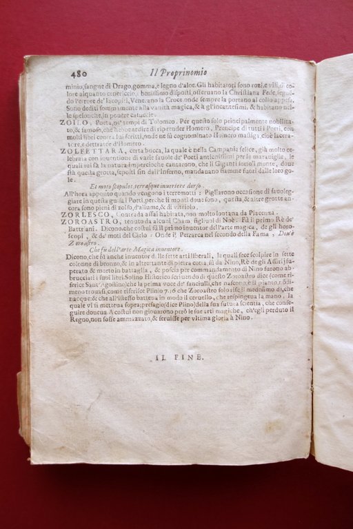 Il Propinomio Historico Geografico e Poetico F. Galante Miloco Venezia …