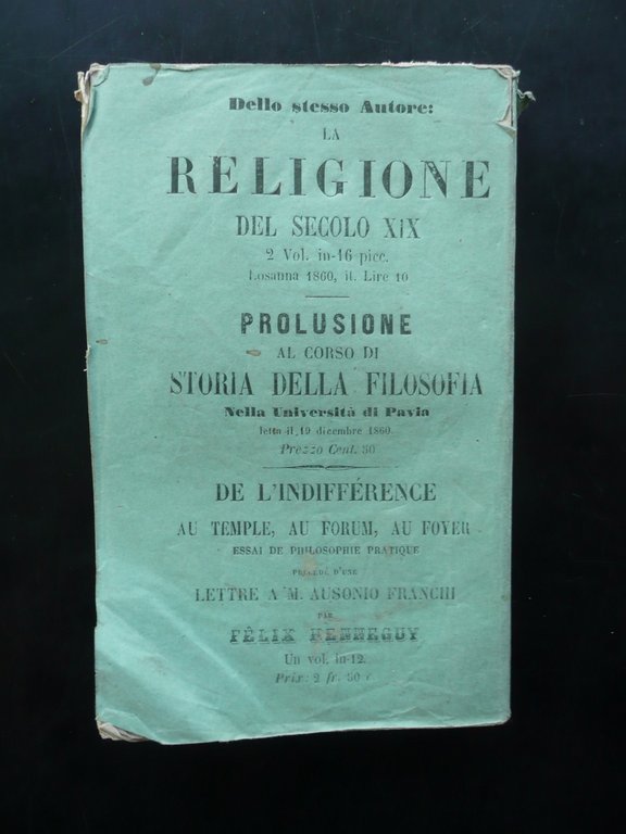 Il Razionalismo del Popolo per Ausonio Franchi Losanna 1861 Seconda …