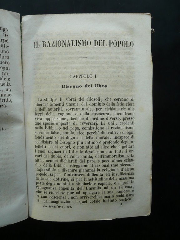 Il Razionalismo del Popolo per Ausonio Franchi Losanna 1861 Seconda …