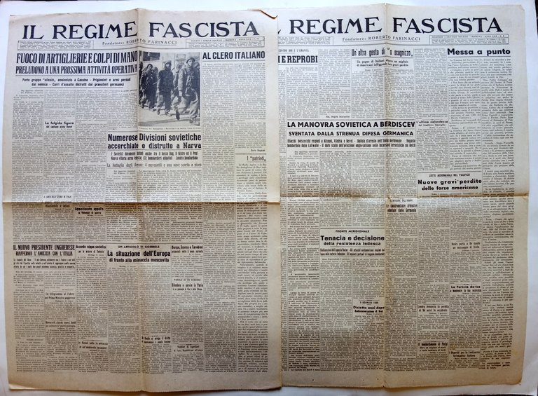 Il Regime Fascista 4 Numeri 1943-1944 WW2 Guerra RSI Completi