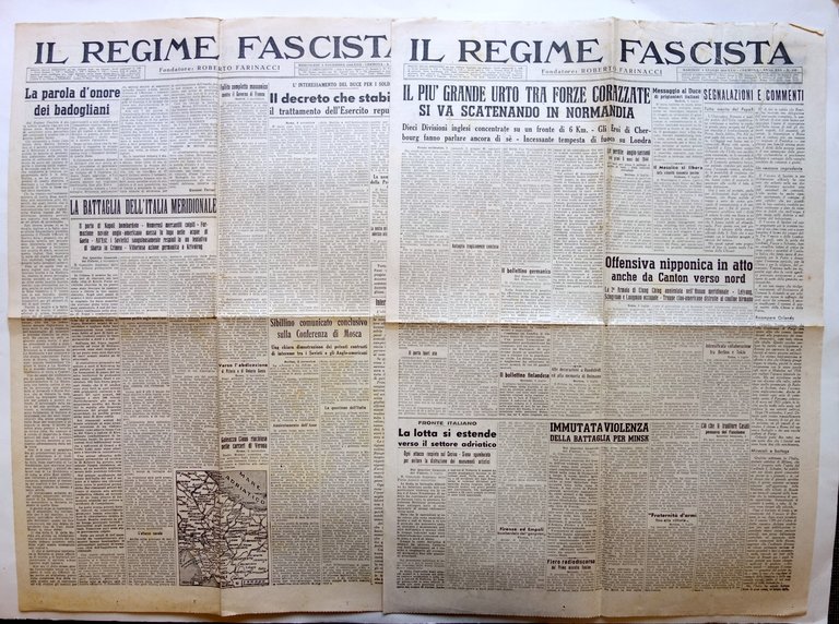 Il Regime Fascista 4 Numeri 1943-1944 WW2 Guerra RSI Completi