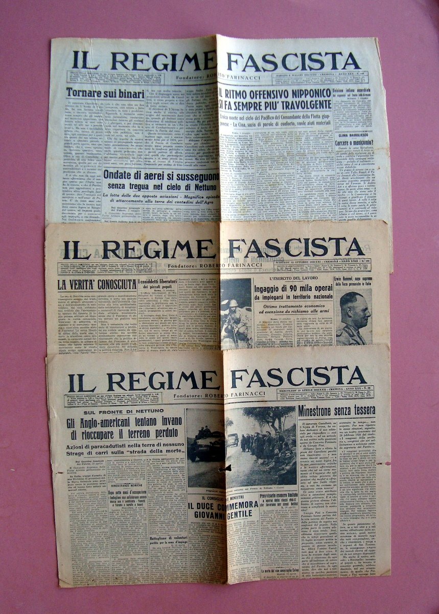 Il Regime Fascista Cremona 3 giornali N 108 93 1943 …