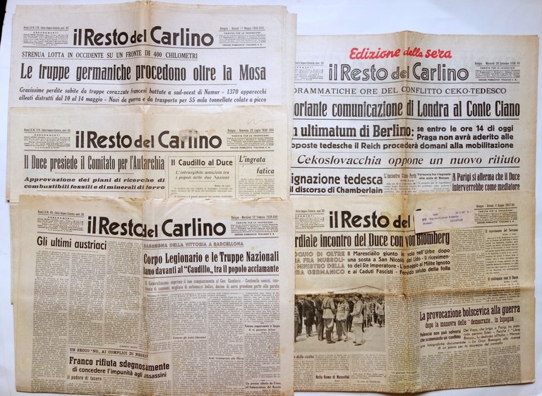 Il Resto del Carlino 13 Numeri Bologna Anni 1937-1943 Ventennio …