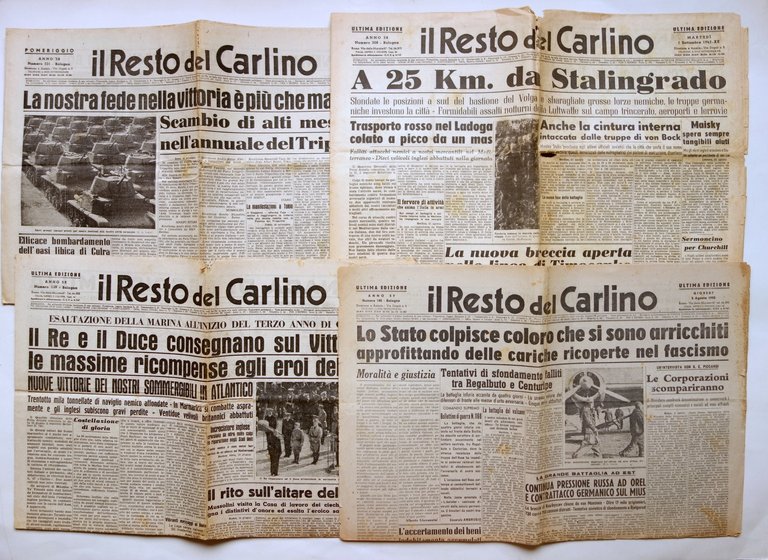Il Resto del Carlino 13 Numeri Bologna Anni 1937-1943 Ventennio …