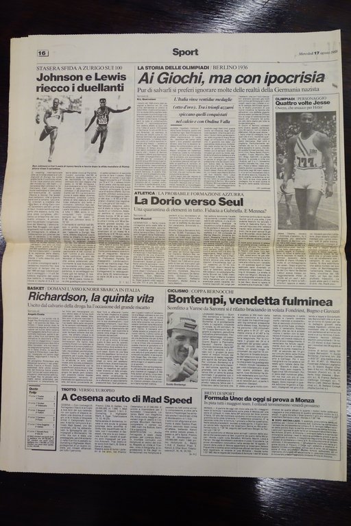 IL RESTO DEL CARLINO MODENA MORTE ENZO FERRARI 17/8/1988 COMPLETO