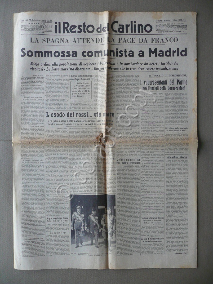 Il Resto del Carlino Sommossa Comunista a Madrid Anno LV …